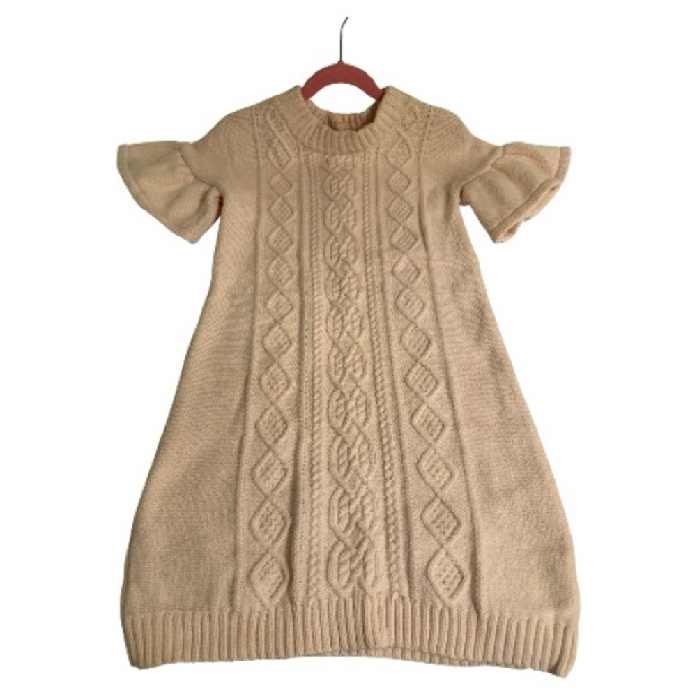 Janie & Jack Cable Knit Short Sleeve Sweater  Dress